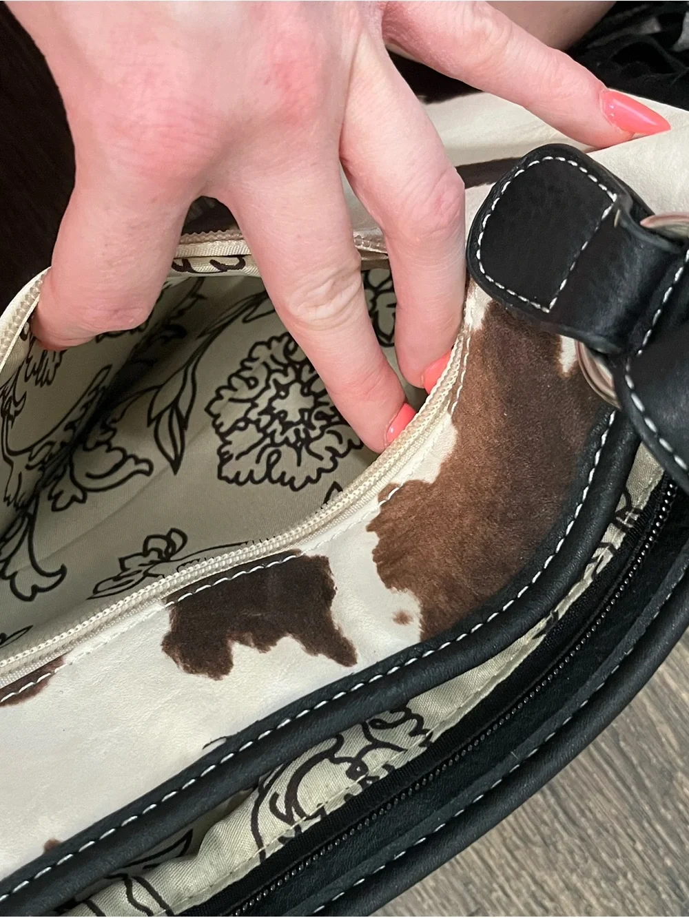 Western Cow Print Fringe Shoulder Bag | Cowboy Boot & Hat Purse | NWT